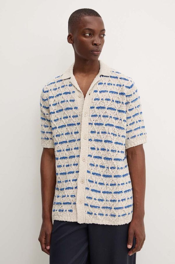 Samsoe Samsoe Košulja Samsoe Samsoe SARAVI za muškarce, boja: siva, regular, s klasičnim ovratnikom, M24200021