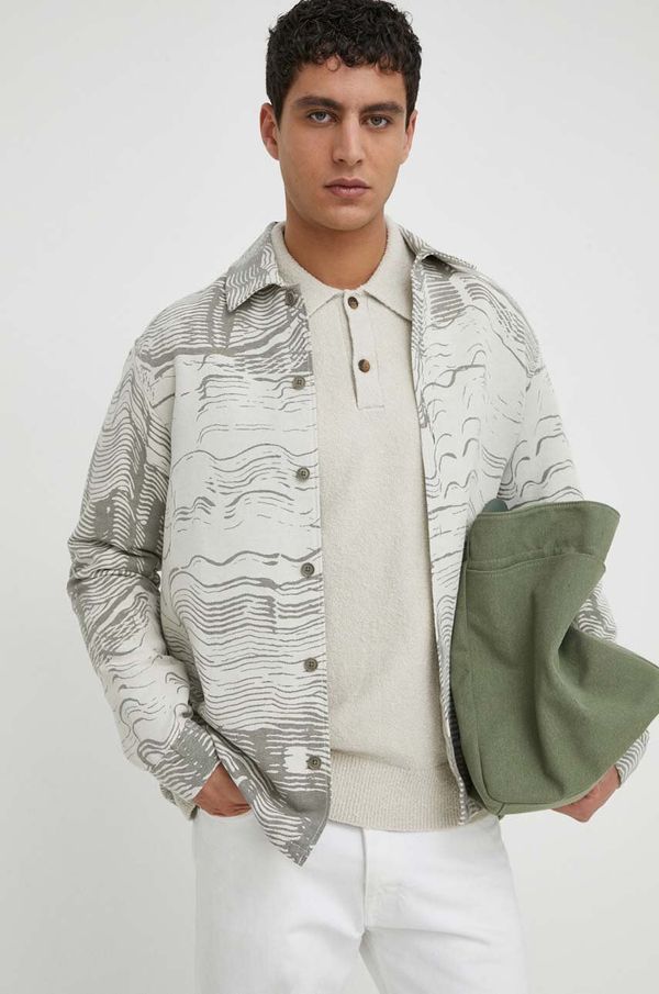 Samsoe Samsoe Košulja Samsoe Samsoe za muškarce, boja: bež, relaxed, s klasičnim ovratnikom