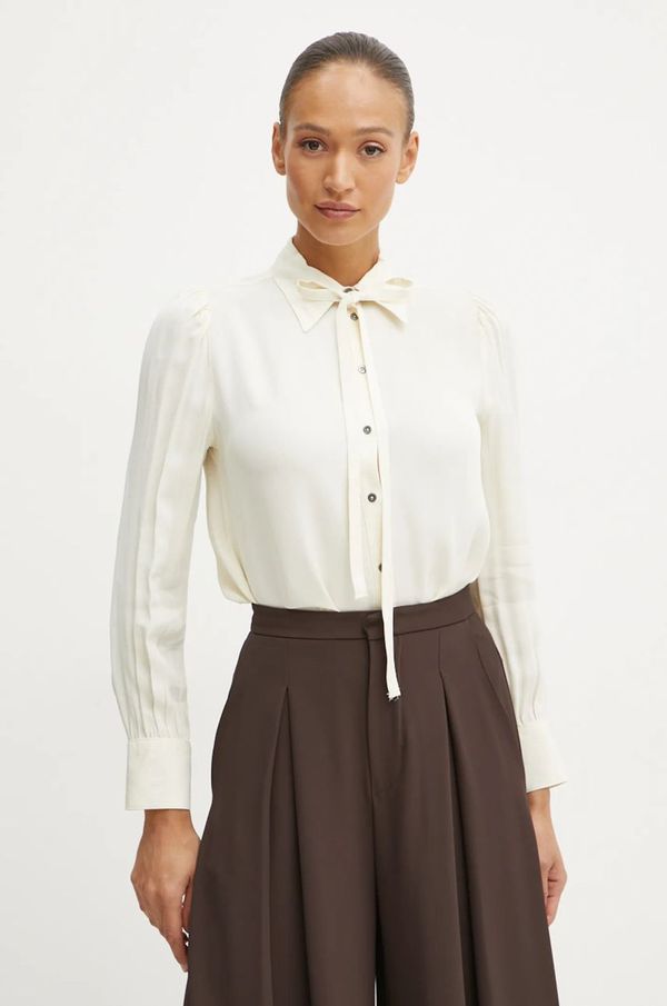 Silvian Heach Košulja Silvian Heach LAMIE za žene, boja: bež, regular, s klasičnim ovratnikom, GPA24028CA