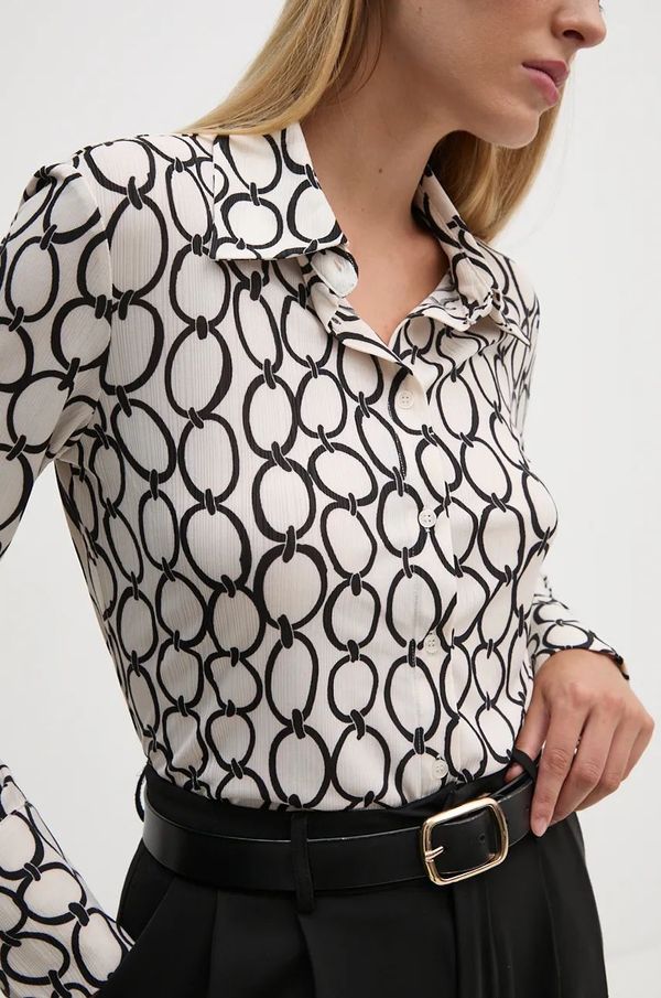 Sisley Košulja Sisley za žene, boja: bež, regular, s klasičnim ovratnikom, 52D3LQ07H