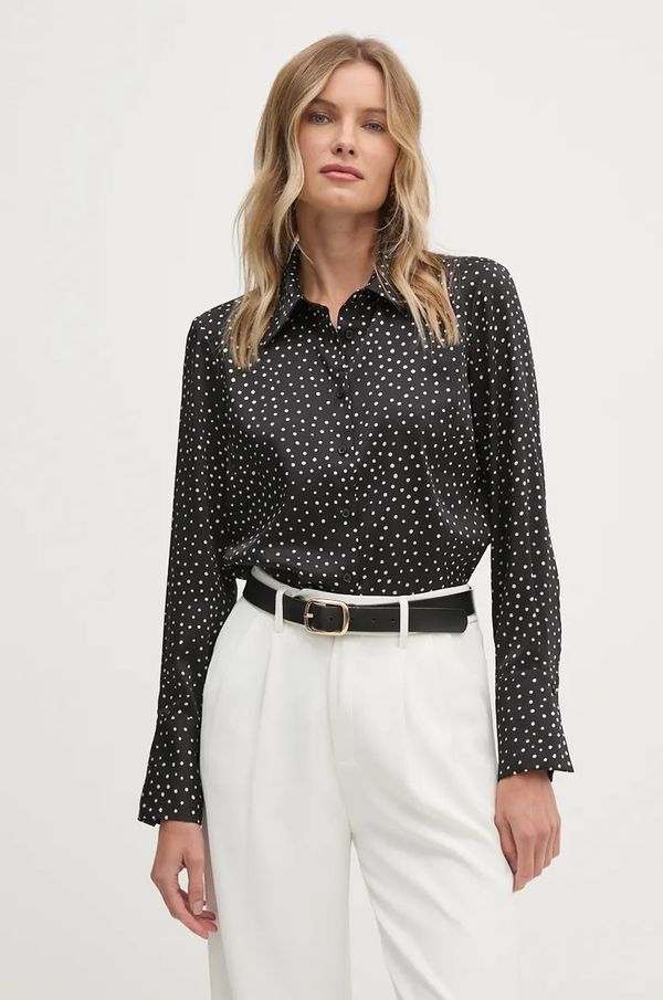 Sisley Košulja Sisley za žene, boja: crna, regular, s klasičnim ovratnikom, 5WDJLQFF7