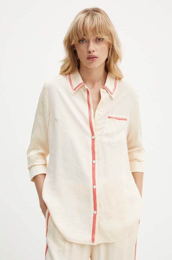 Stine Goya Košulja Stine Goya za žene, boja: bež, relaxed, s klasičnim ovratnikom, SG5857