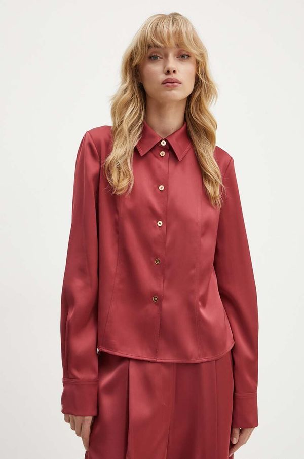 Stine Goya Košulja Stine Goya za žene, boja: bordo, regular, s klasičnim ovratnikom, SG5864