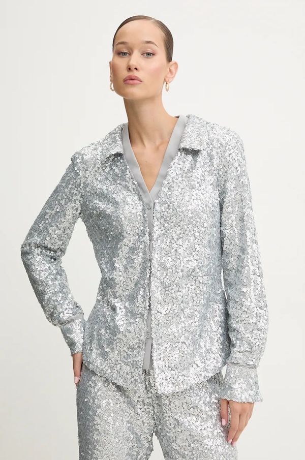 Stine Goya Košulja Stine Goya za žene, boja: srebrna, regular, s klasičnim ovratnikom, S005-2260