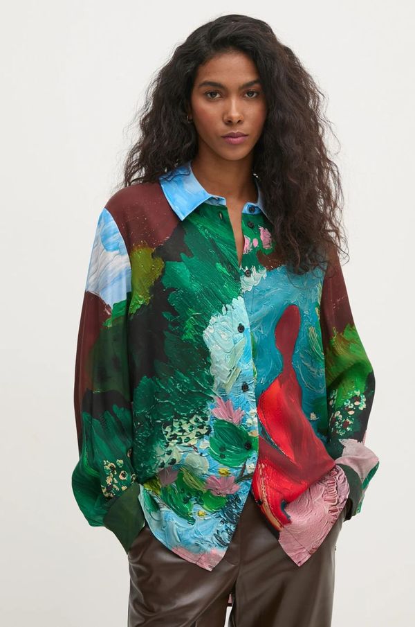 Stine Goya Košulja Stine Goya za žene, boja: zelena, regular, s klasičnim ovratnikom, SG-PS25-S015-2263P