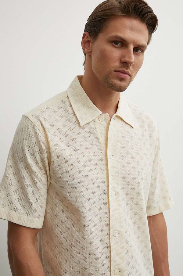 Sunflower Košulja Sunflower za muškarce, boja: bež, regular, s klasičnim ovratnikom, 1206