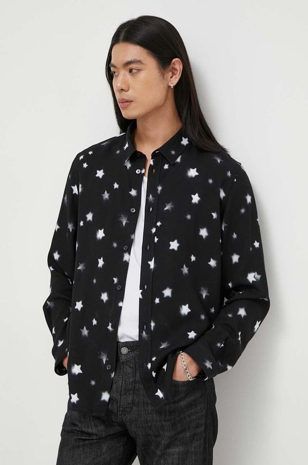 The Kooples Košulja The Kooples za muškarce, boja: crna, regular, s klasičnim ovratnikom