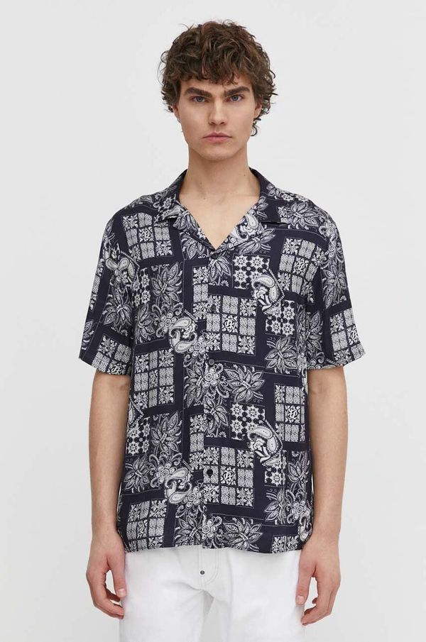 The Kooples Košulja The Kooples za muškarce, boja: tamno plava, regular, HCCC28059K