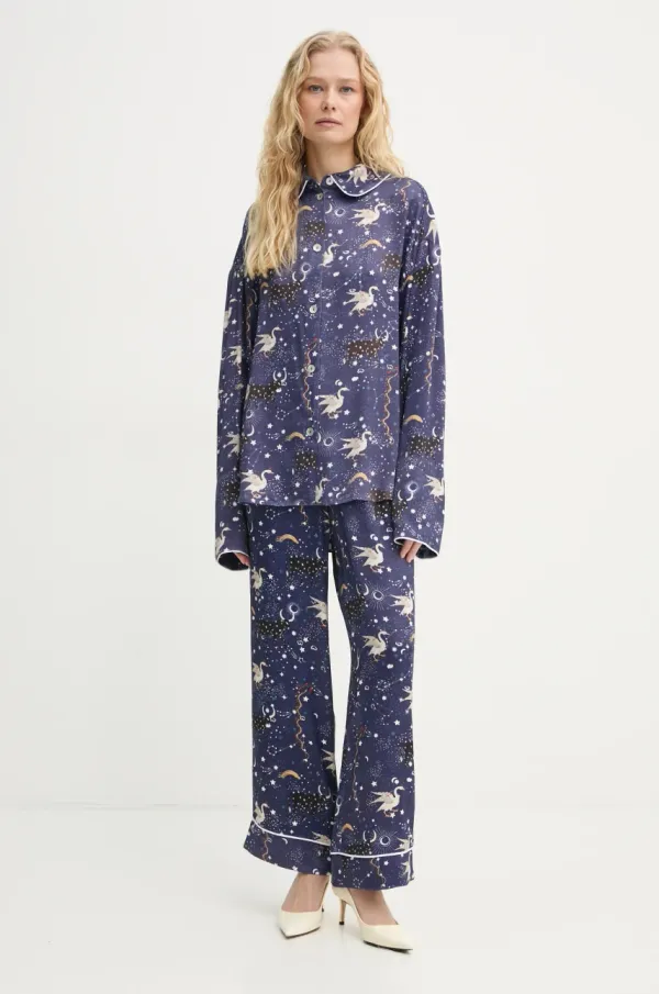 The Sleeper Košulja The Sleeper za žene, boja: tamno plava, relaxed, s klasičnim ovratnikom, HC2404OS