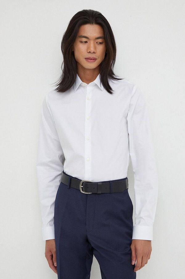 Tiger of Sweden Košulja Tiger Of Sweden za muškarce, boja: bijela, slim, s klasičnim ovratnikom