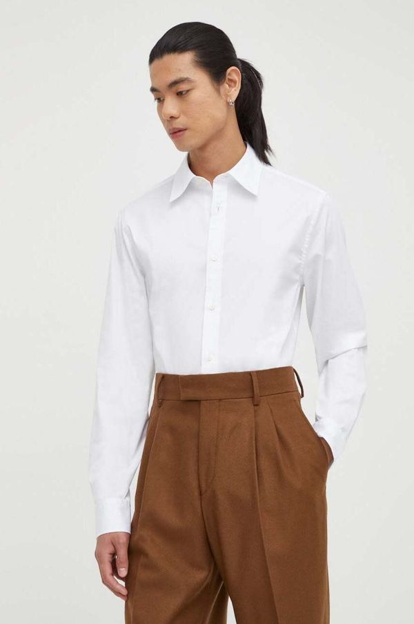 Tiger of Sweden Košulja Tiger Of Sweden za muškarce, boja: bijela, slim, s klasičnim ovratnikom