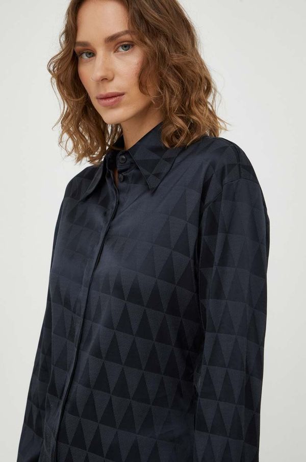 Tiger of Sweden Košulja Tiger Of Sweden za žene, boja: tamno plava, regular, s klasičnim ovratnikom