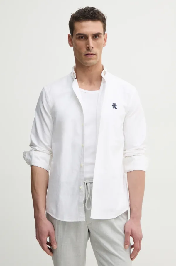 Tommy Hilfiger Košulja Tommy Hilfiger za muškarce, boja: bijela, regular, s button-down ovratnikom, MW0MW39235