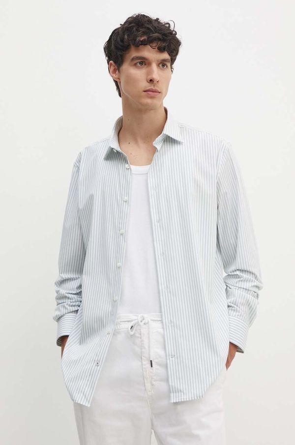 Tommy Hilfiger Košulja Tommy Hilfiger za muškarce, boja: zelena, regular, s klasičnim ovratnikom, MW0MW34597