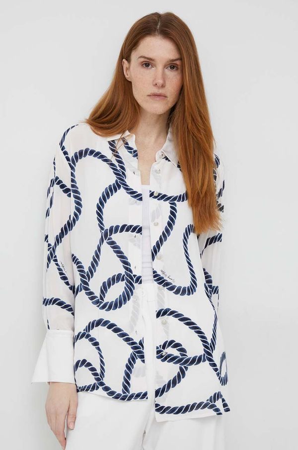 Tommy Hilfiger Košulja Tommy Hilfiger za žene, boja: bijela, relaxed, s klasičnim ovratnikom