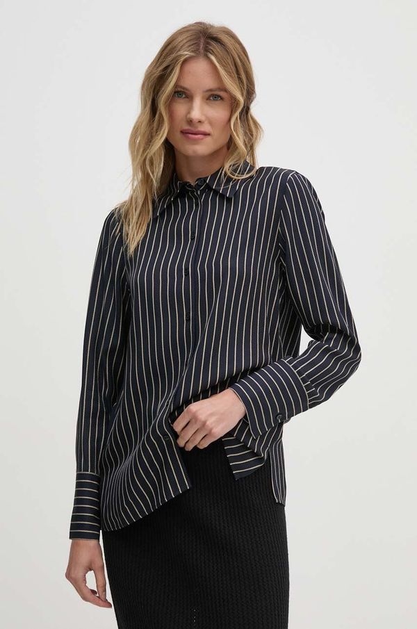 Tommy Hilfiger Košulja Tommy Hilfiger za žene, boja: tamno plava, relaxed, s klasičnim ovratnikom, WW0WW43064