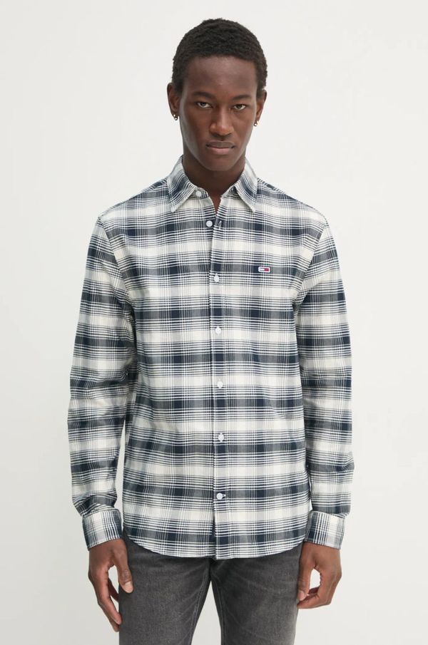 Tommy Jeans Košulja Tommy Jeans za muškarce, boja: tamno plava, regular, s klasičnim ovratnikom, DM0DM21096