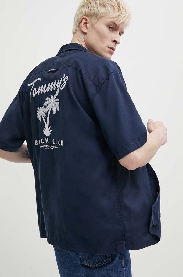 Tommy Jeans Košulja Tommy Jeans za muškarce, boja: tamno plava, relaxed, DM0DM18945