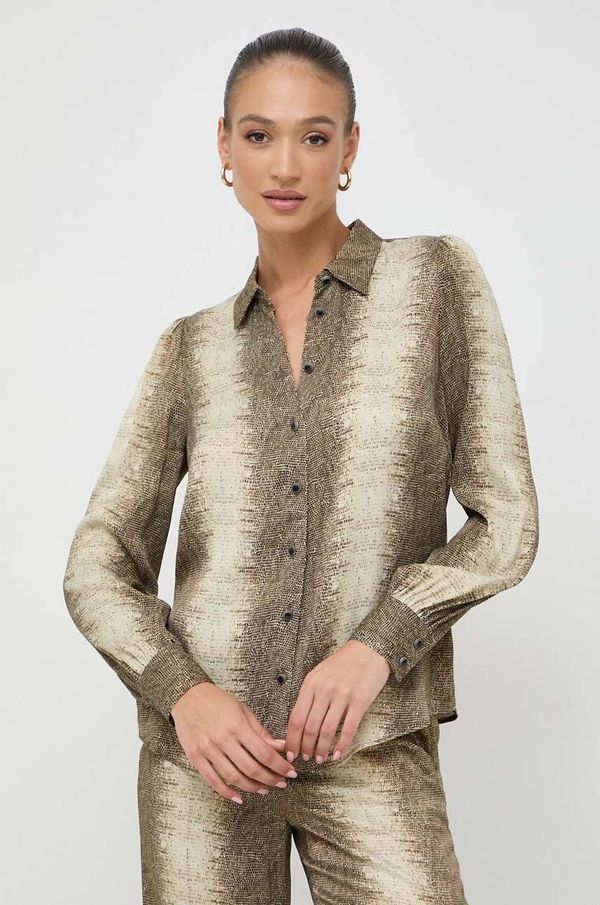 Twinset Košulja Twinset za žene, boja: zelena, regular, s klasičnim ovratnikom