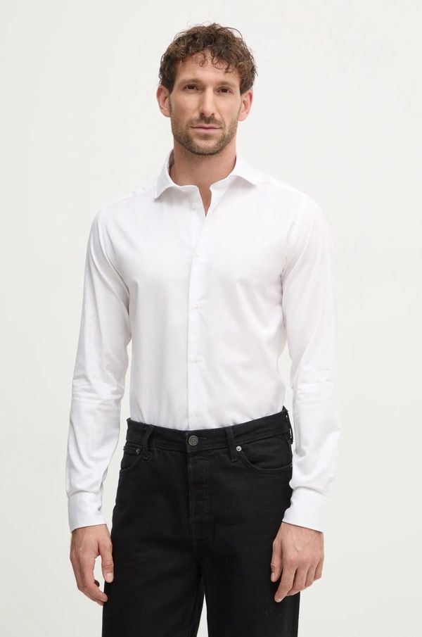 United Colors of Benetton Košulja United Colors of Benetton za muškarce, boja: bijela, slim, s talijanskim ovratnikom, 5H4TUQ04D