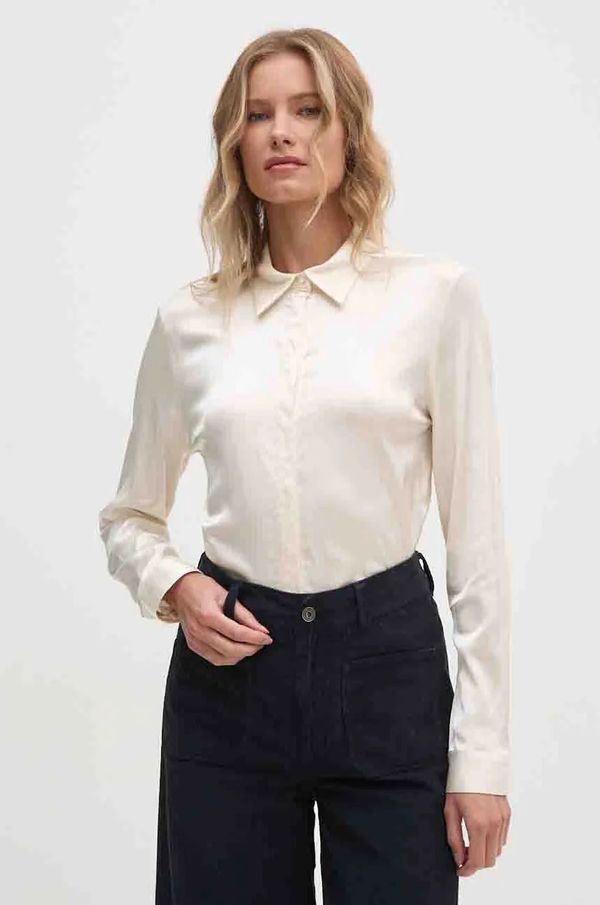 United Colors of Benetton Košulja United Colors of Benetton za žene, boja: bež, regular, s klasičnim ovratnikom, 5FZPDQ005