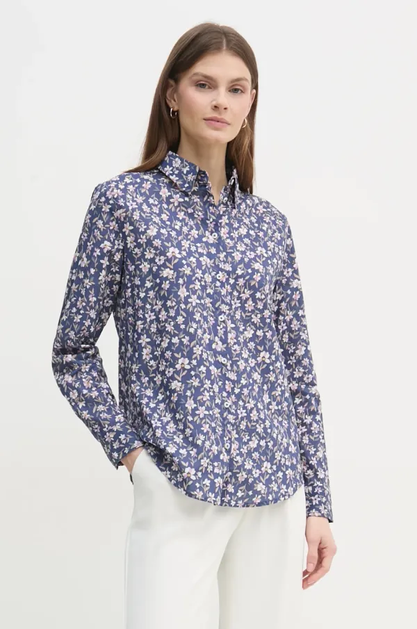 United Colors of Benetton Košulja United Colors of Benetton za žene, boja: tamno plava, regular, s klasičnim ovratnikom, 5Q6SDQ0AY