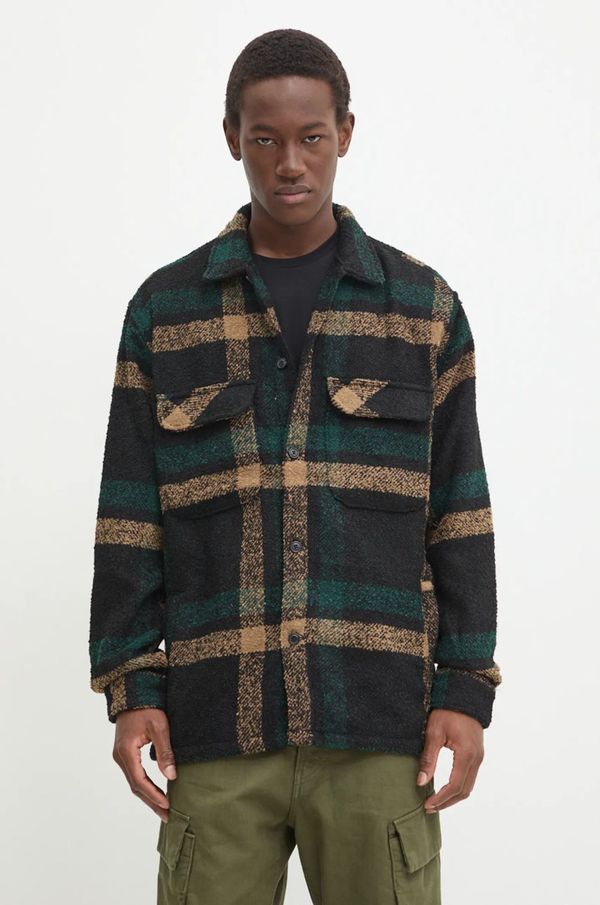 Vans Košulja Vans za muškarce, boja: crna, regular, s klasičnim ovratnikom, VN000JVDBLK1