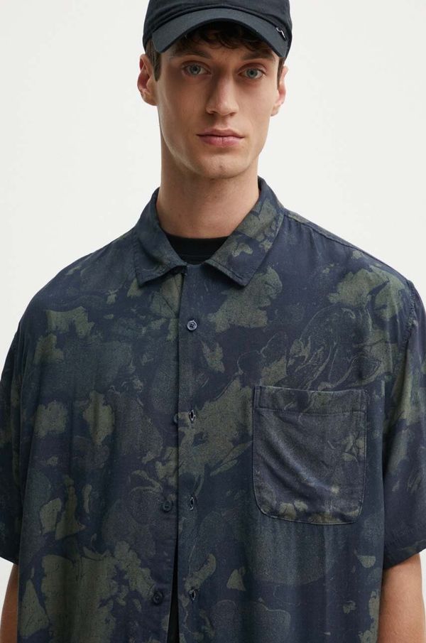 Vans Košulja Vans za muškarce, boja: tamno plava, relaxed, s klasičnim ovratnikom, VN000HNYO7P1