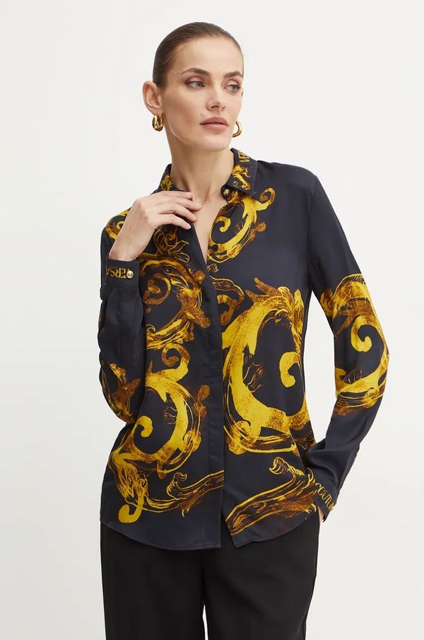 Versace Jeans Couture Košulja Versace Jeans Couture za žene, boja: crna, regular, s klasičnim ovratnikom, 76HAL2P1 NS459