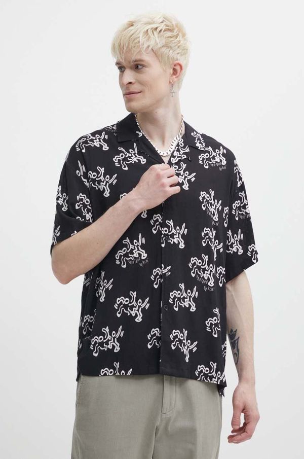 Vertere Berlin Košulja Vertere Berlin za muškarce, boja: crna, relaxed, VER SH12