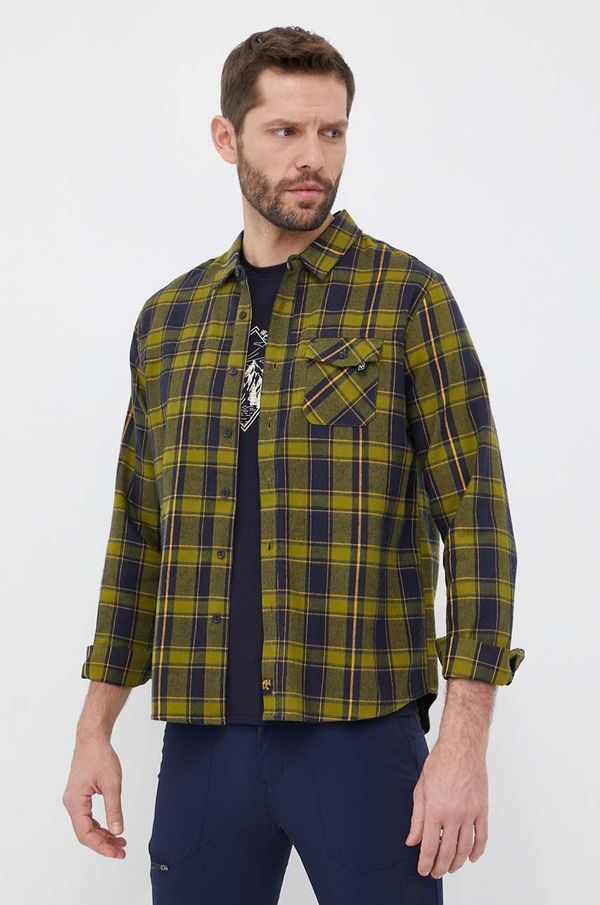 Viking Košulja Viking za muškarce, boja: zelena, regular, s klasičnim ovratnikom