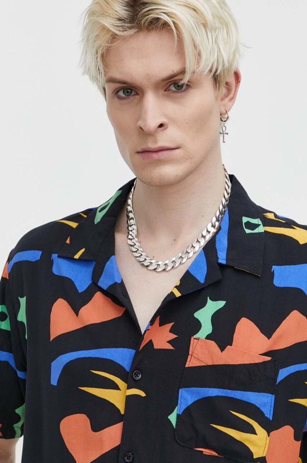 Volcom Košulja Volcom x ARTHUR LONGO za muškarce, boja: crna, regular