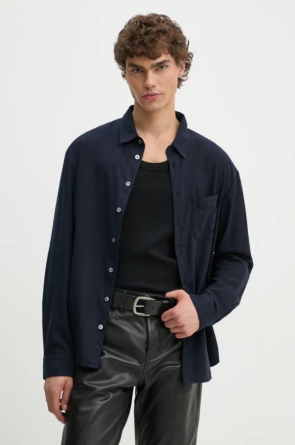 Zadig&Voltaire Košulja ZADIG&VOLTAIRE za muškarce, boja: tamno plava, relaxed, s klasičnim ovratnikom, WMSH00292