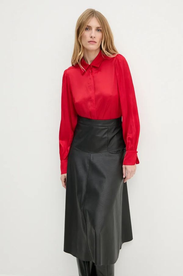 Zadig&Voltaire Košulja ZADIG&VOLTAIRE za žene, boja: crvena, regular, s klasičnim ovratnikom, WWSH00583