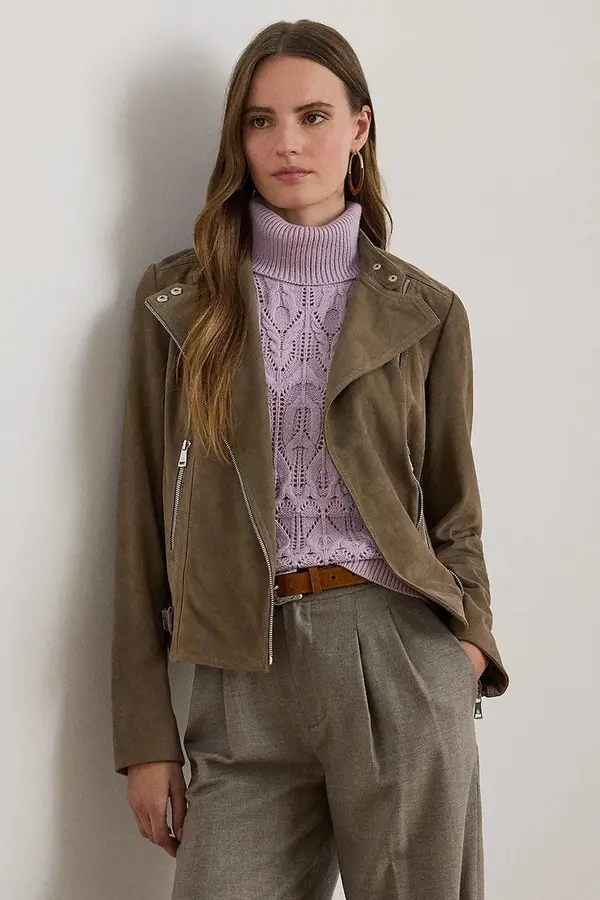 Lauren Ralph Lauren Kožna biker jakna Lauren Ralph Lauren