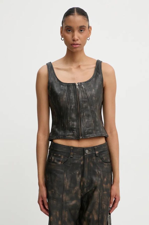 Gestuz Kožna bluza Gestuz boja: crna, s uzorkom, 10909487