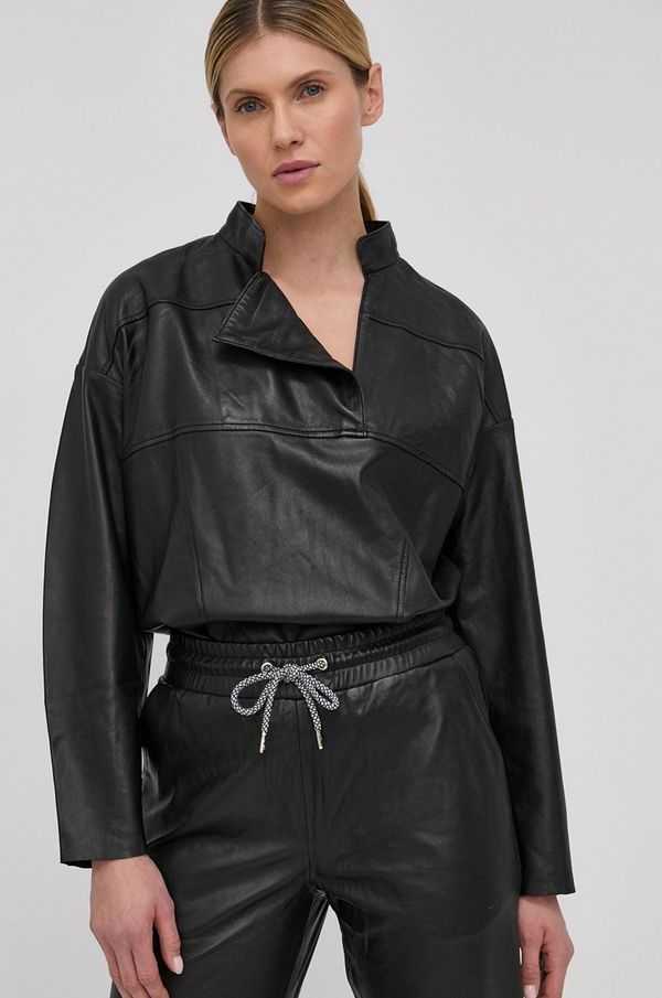 Notes du Nord Kožna bluza Notes du Nord Taz za žene, boja: crna