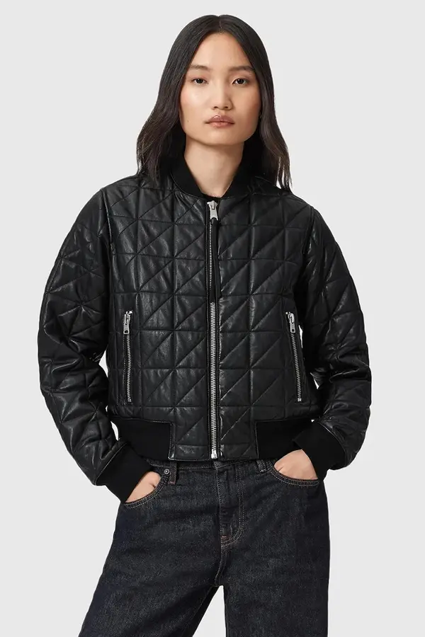 AllSaints Kožna bomber jakna AllSaints CARLY