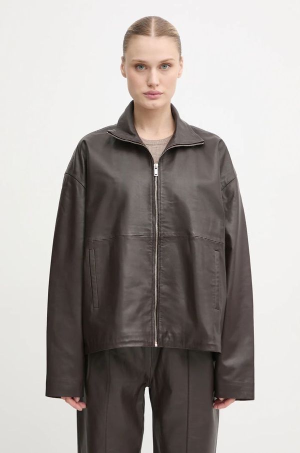 2NDDAY Kožna jakna 2NDDAY Enriqueta za žene, boja: smeđa, za prijelazno razdoblje, 2251512672