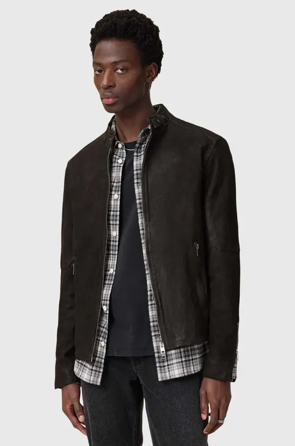 AllSaints Kožna jakna AllSaints CORA boja: crna, za prijelazno razdoblje, M064LB