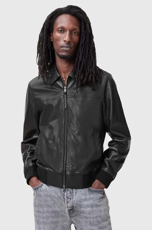 AllSaints Kožna jakna AllSaints GEN boja: crna, za prijelazno razdoblje, M017LC