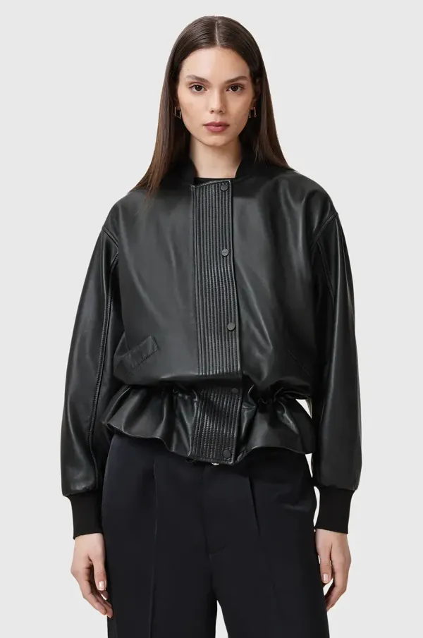 AllSaints Kožna jakna AllSaints SOFI boja: crna, za prijelazno razdoblje, W126LB