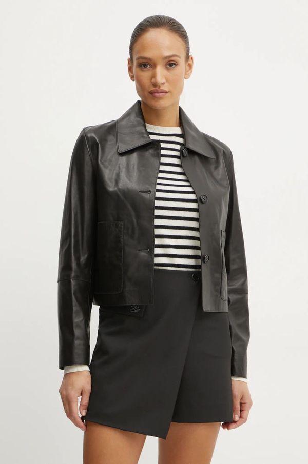 Karl Lagerfeld Kožna jakna Karl Lagerfeld za žene, boja: crna, za prijelazno razdoblje, A1W15044