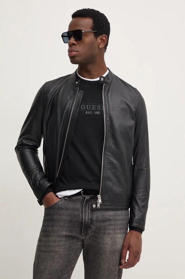 Liu Jo Kožna jakna Liu Jo za muškarce, boja: crna, za prijelazno razdoblje, QXX030 P0380