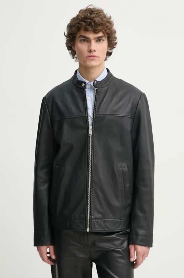 Marc O'Polo Kožna jakna Marc O'Polo za muškarce, boja: crna, za prijelazno razdoblje, 520700673002