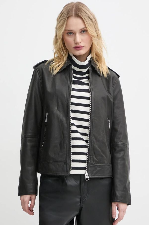 Marc O'Polo Kožna jakna Marc O'Polo za žene, boja: crna, za prijelazno razdoblje, 500702373037