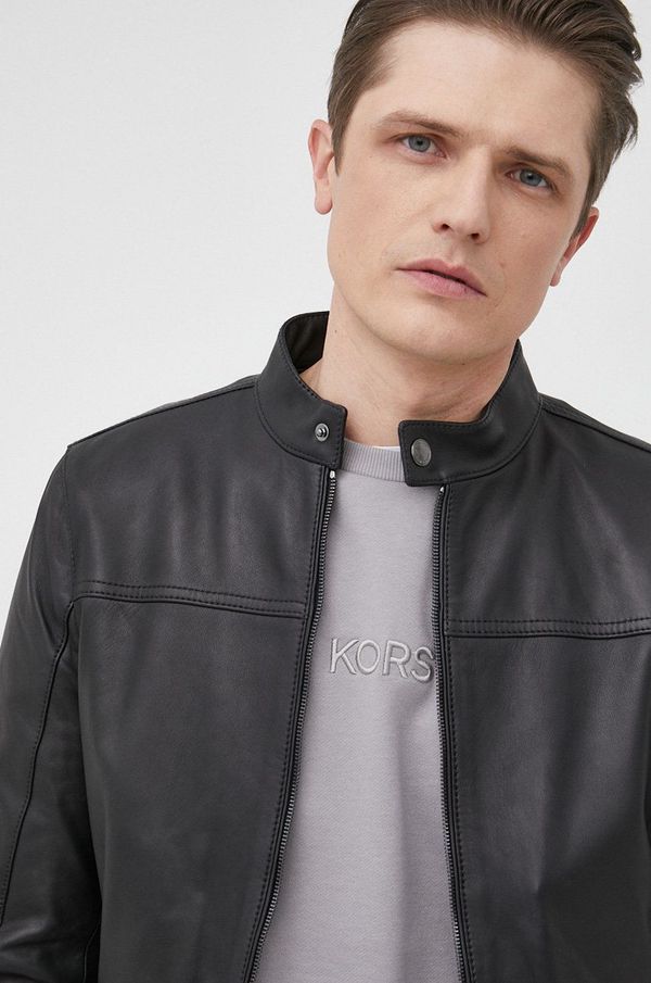Michael Kors Kožna jakna Michael Kors za muškarce, boja: crna, za prijelazno razdoblje