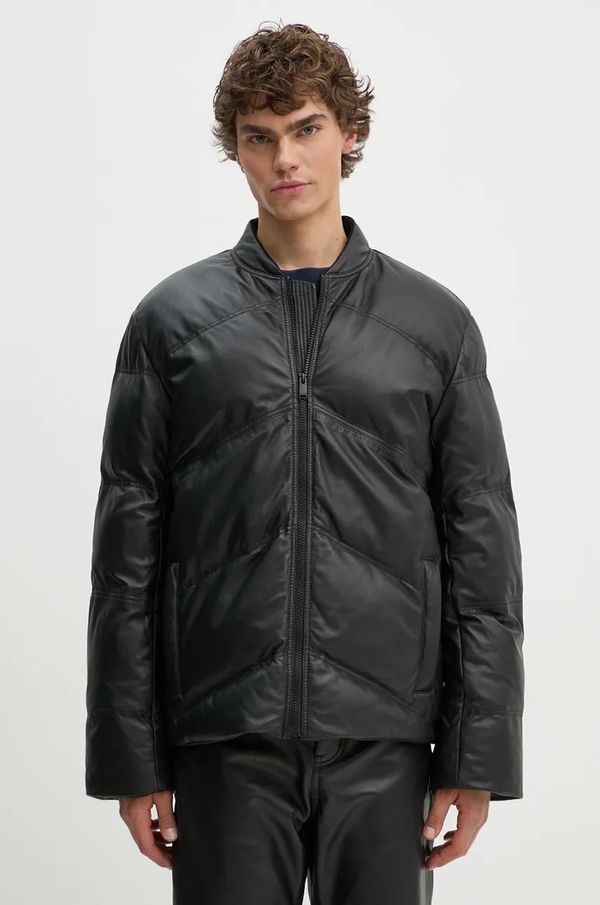 Zadig&Voltaire Kožna jakna ZADIG&VOLTAIRE za muškarce, boja: crna, za zimu, oversize, RMOW00110