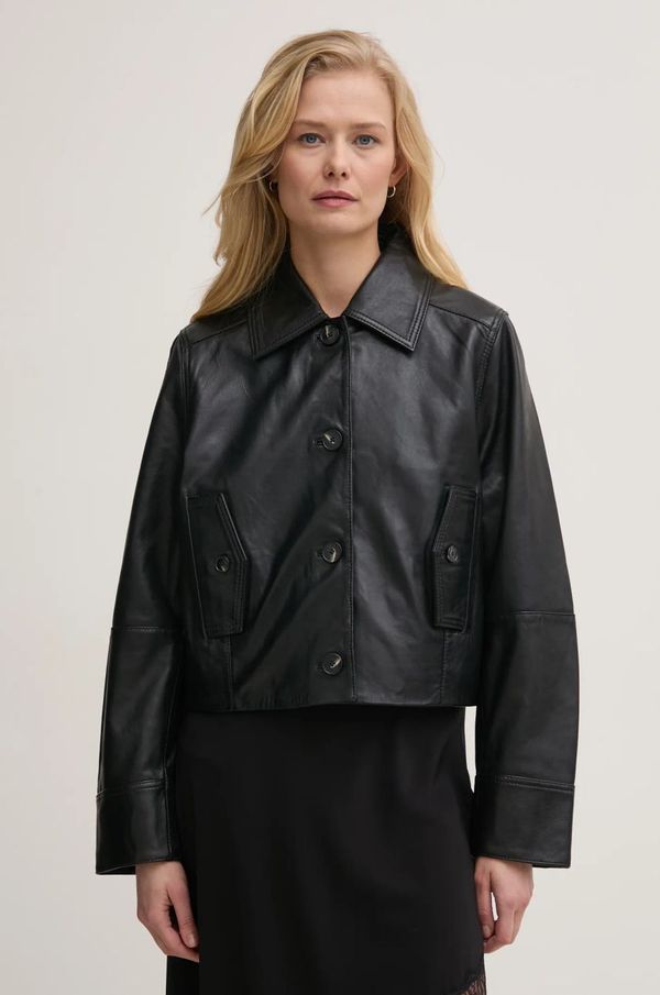 Zadig&Voltaire Kožna jakna ZADIG&VOLTAIRE za žene, boja: crna, za prijelazno razdoblje, RWOW01247