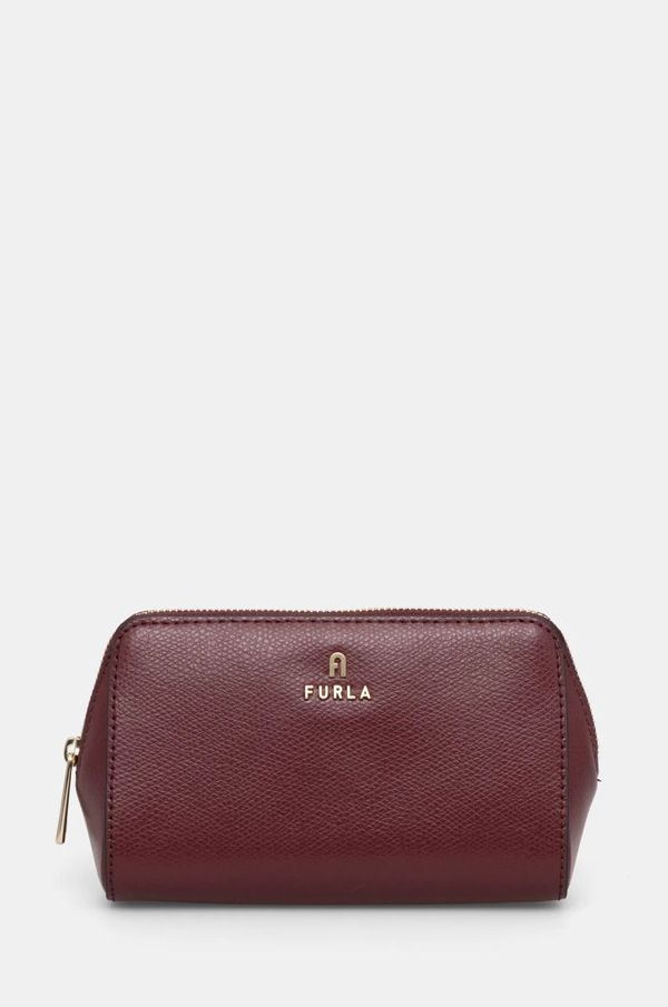 Furla Kožna kozmetička torbica Furla boja: bordo, WE00449 ARE000 26700
